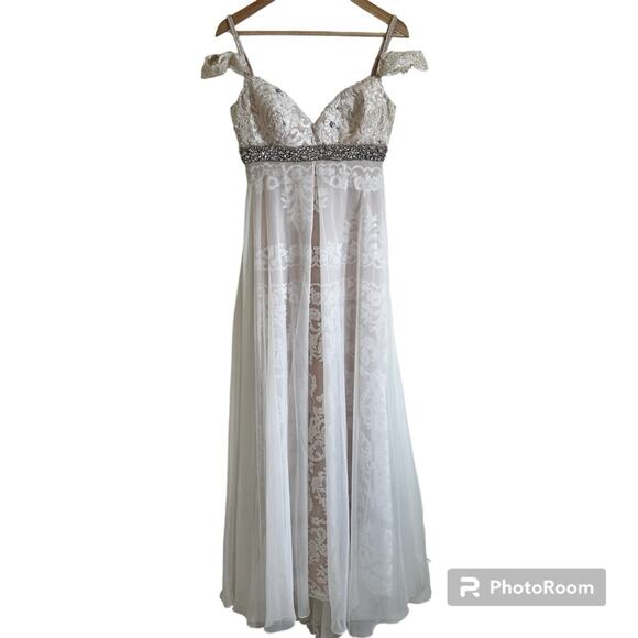 Sherri Hill women’s wedding dress size 2 white cream‎ - Picture 1 of 11